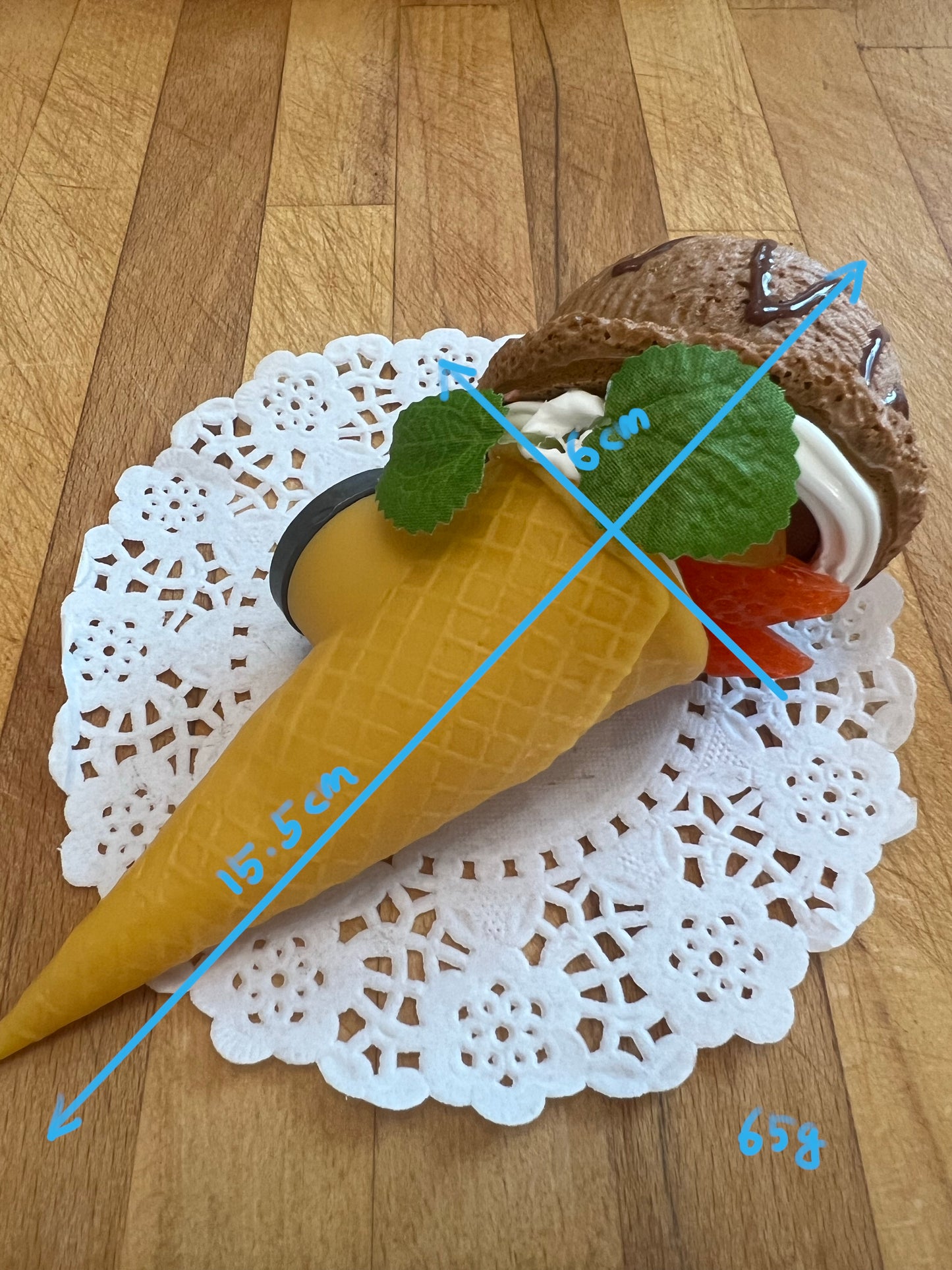 Chocolate Cone Ice cream with Fruit