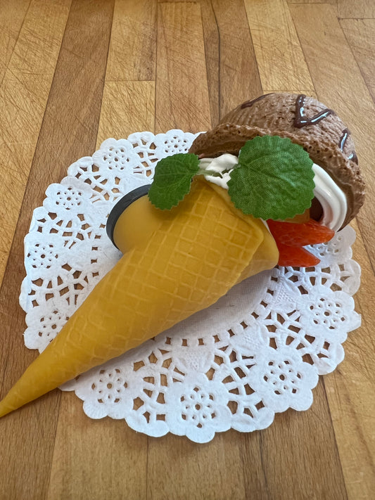 Chocolate Cone Ice cream with Fruit