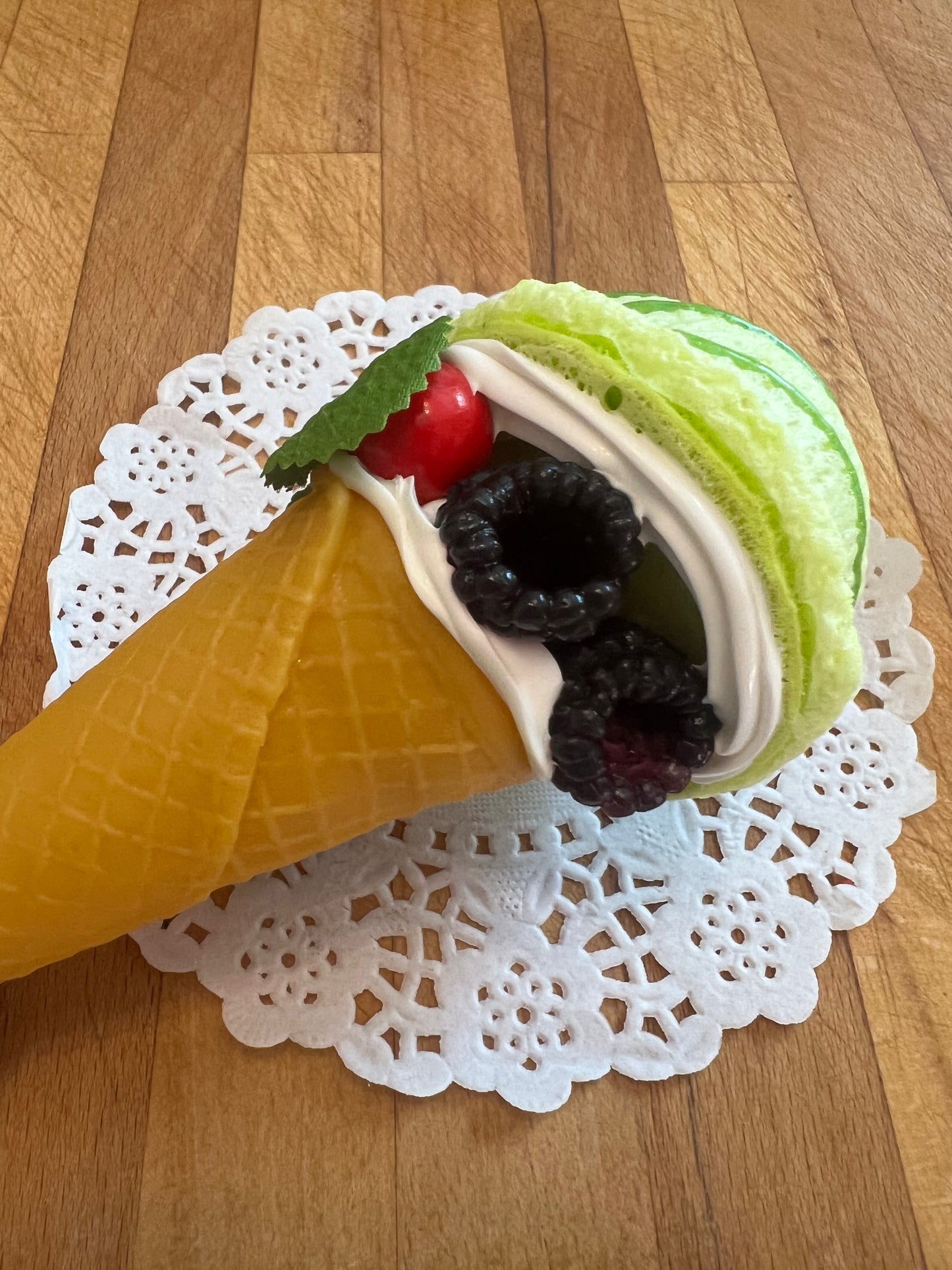 Melon Cone Ice cream With Fruit