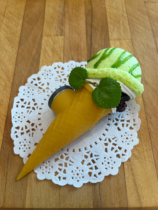 Melon Cone Ice cream With Fruit