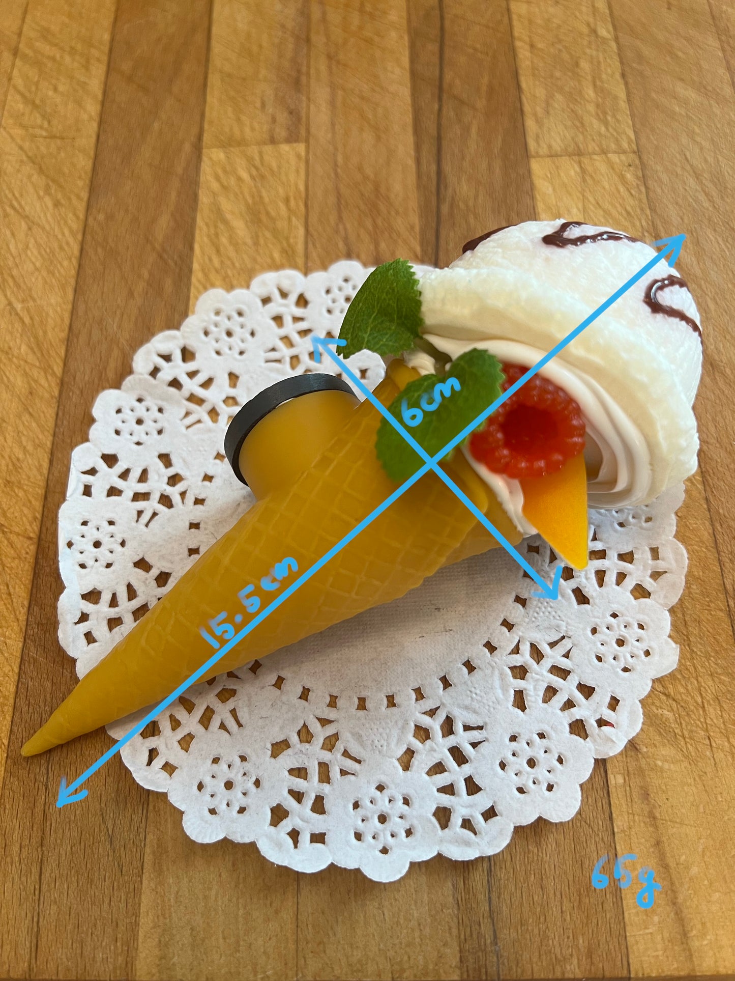 Vanilla Cone Ice cream with Fruit