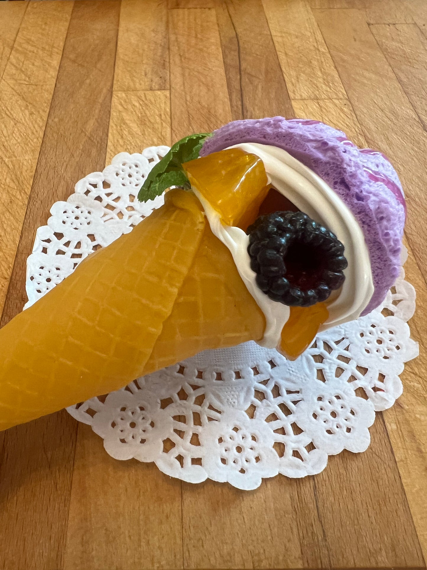 Berry Cone Ice cream with Fruit