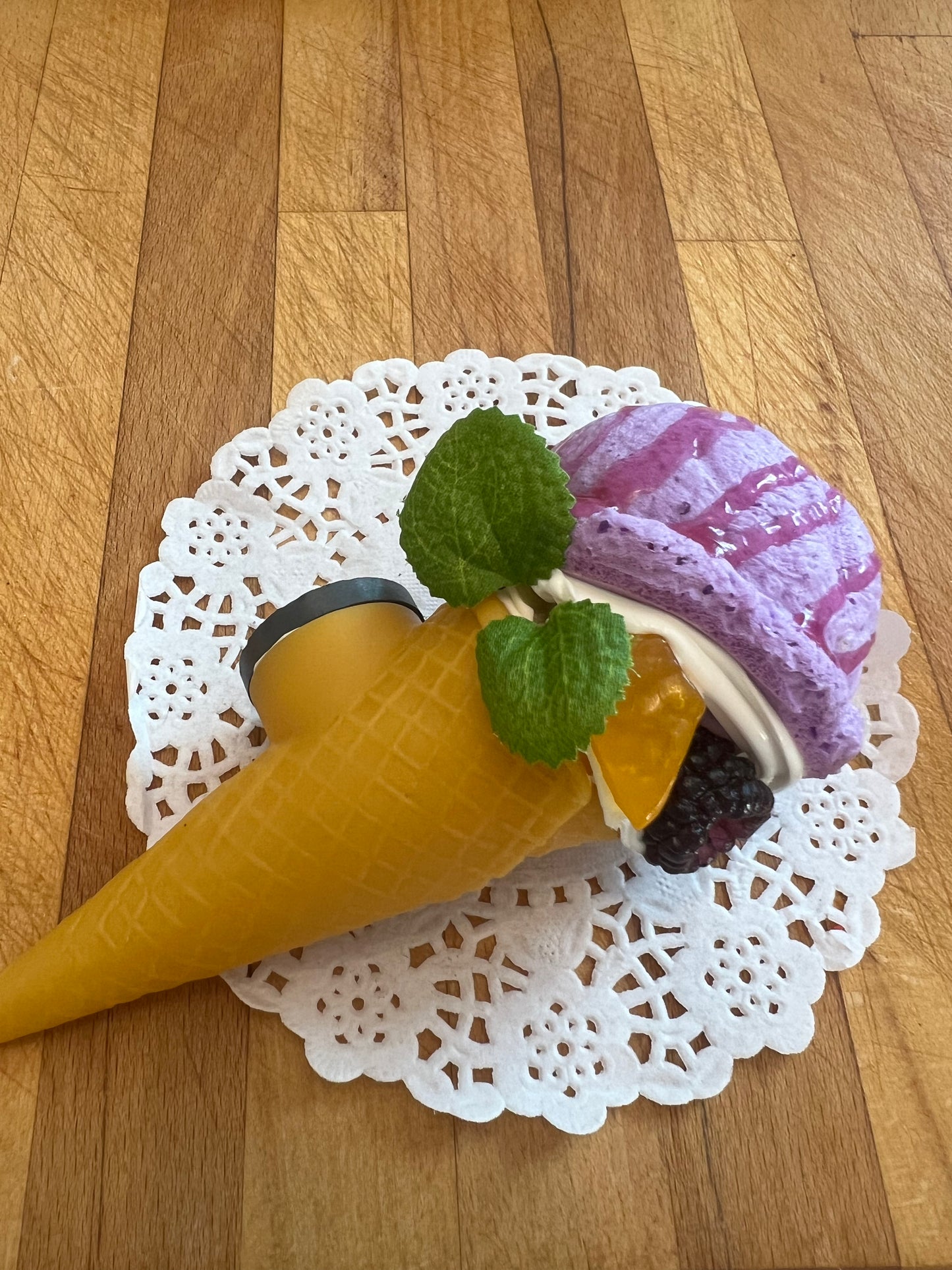 Berry Cone Ice cream with Fruit